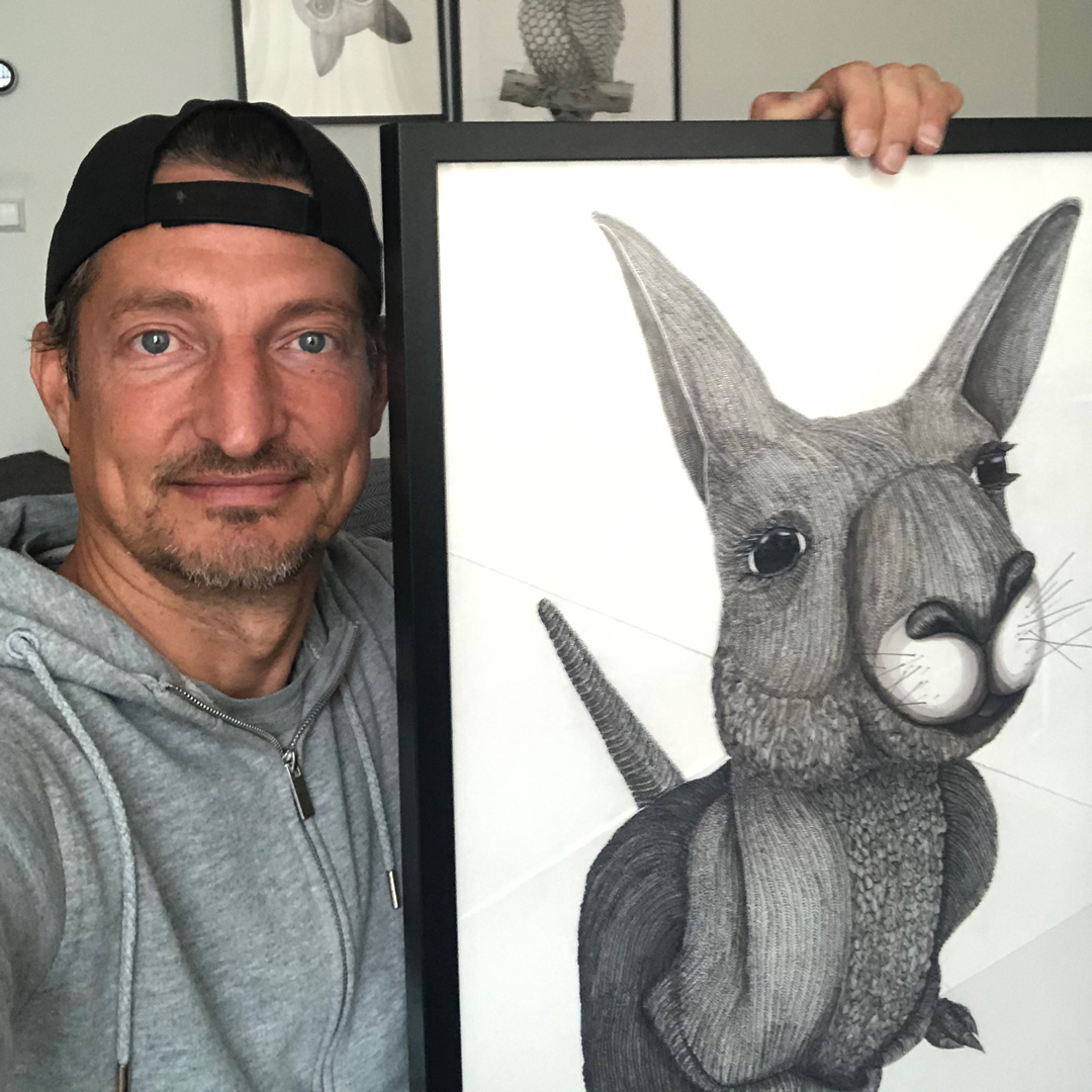 Kangaroo drawing by Gregg Hone